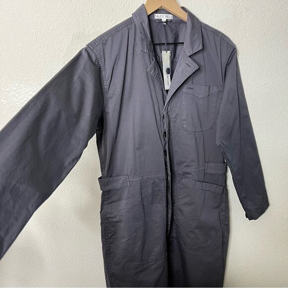 NWT Alex Mill Standard Jumpsuit Iron Grey Cotton Twill Womens Size L - Picture 8 of 11